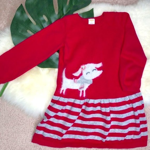 Gymboree 3T Pink Dog Striped Dress - Picture 1 of 7